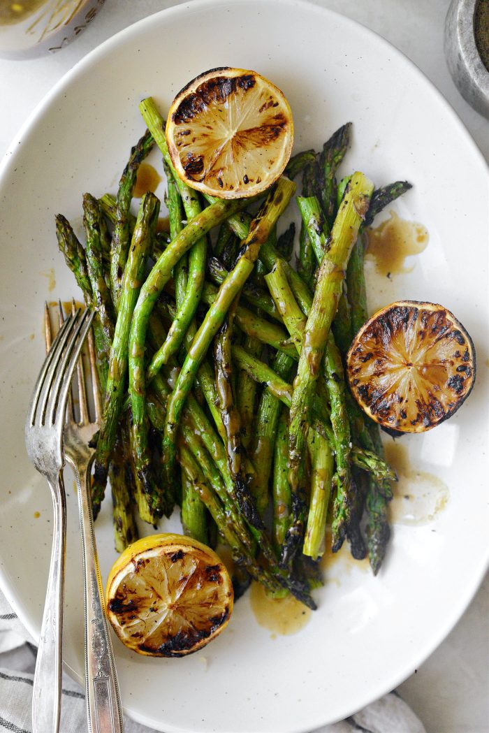 Grilled Asparagus with Balsamic Honey Dijon Vinaigrette