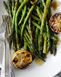 Grilled Asparagus with Balsamic Honey Dijon Vinaigrette