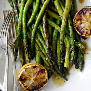 Grilled Asparagus with Balsamic Honey Dijon Vinaigrette