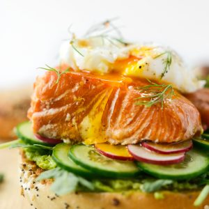 Smoked Salmon Avocado Bagel