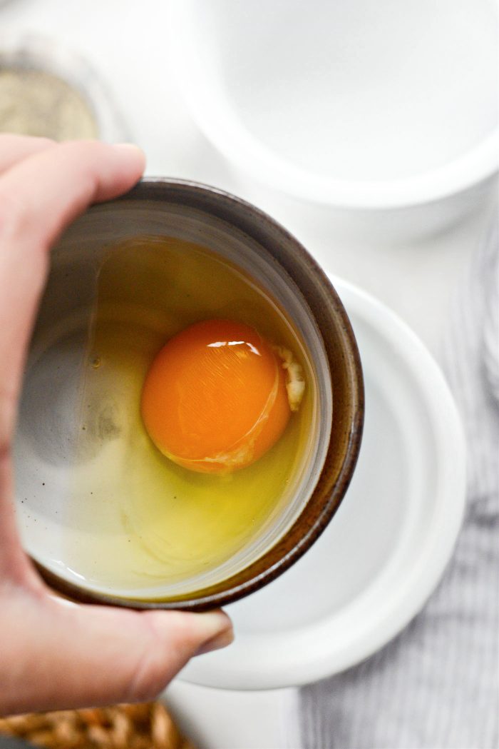 add egg to the ramekin