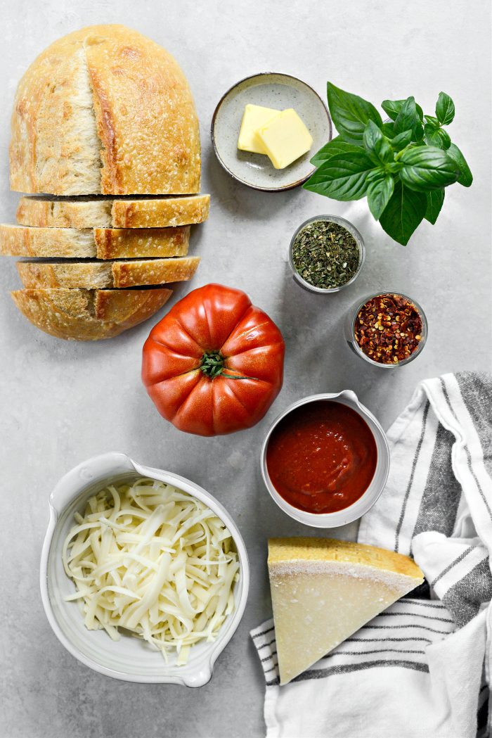 Ingredients for Margherita Pizza Toast