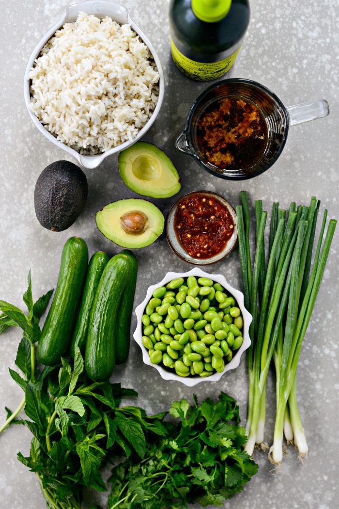 ingredients for Crispy Rice Salad