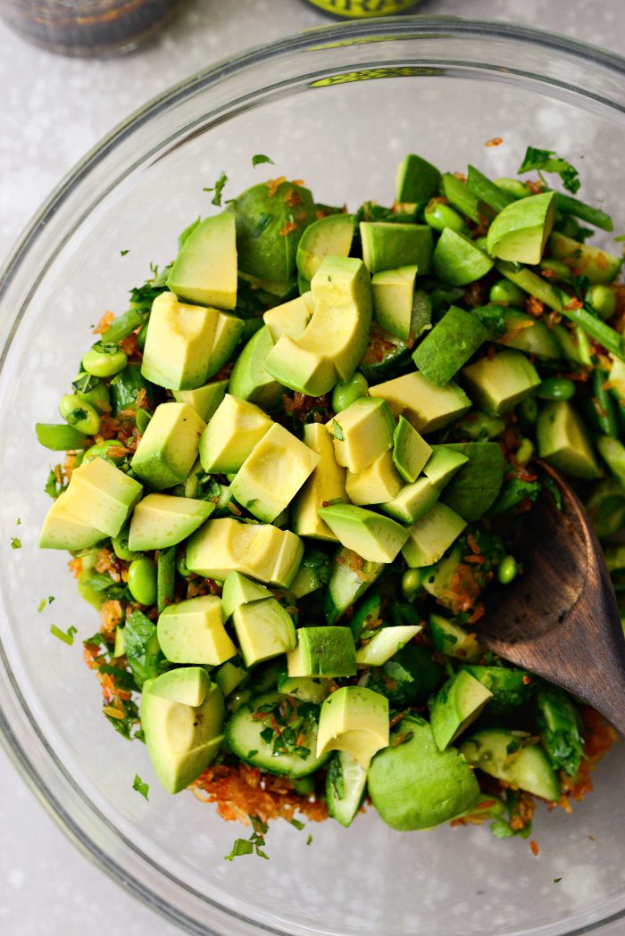 add in diced avocado