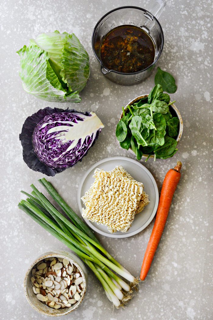 ingredients for Asian Ramen Noodle Salad