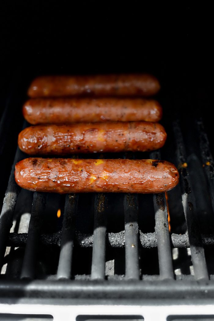 continue to grill until sticky and the brats have grill marks