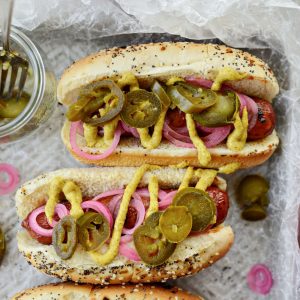 Grilled BBQ Sauce Chicken Brats