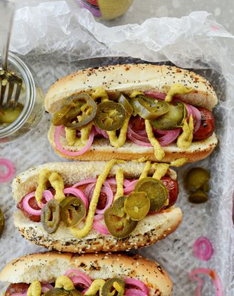 Grilled BBQ Sauce Chicken Brats