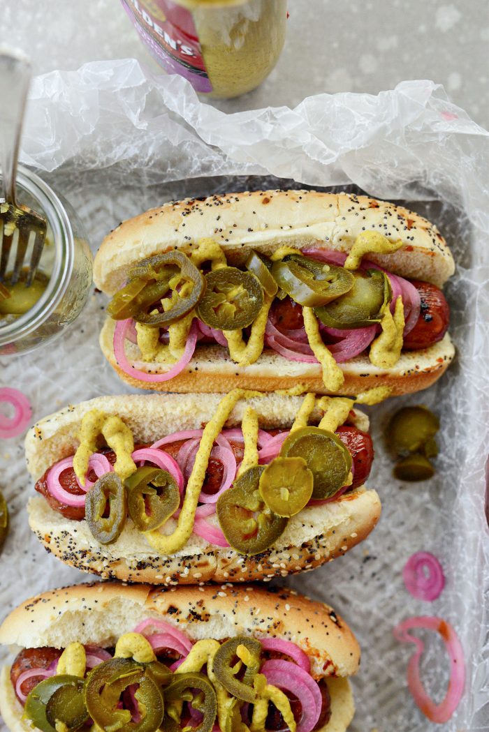 Grilled BBQ Sauce Chicken Brats