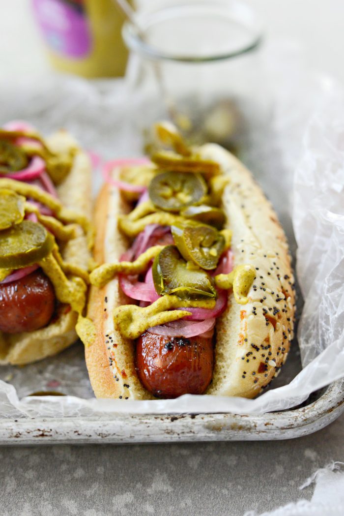 Grilled BBQ Sauce Chicken Brats