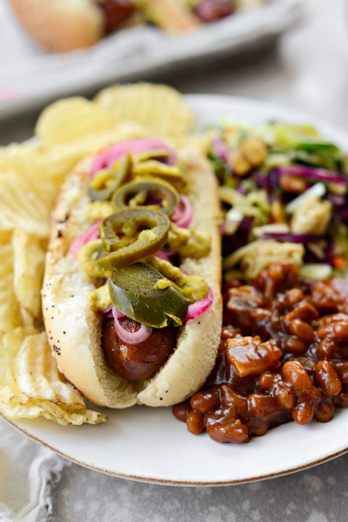 Grilled BBQ Sauce Chicken Brats