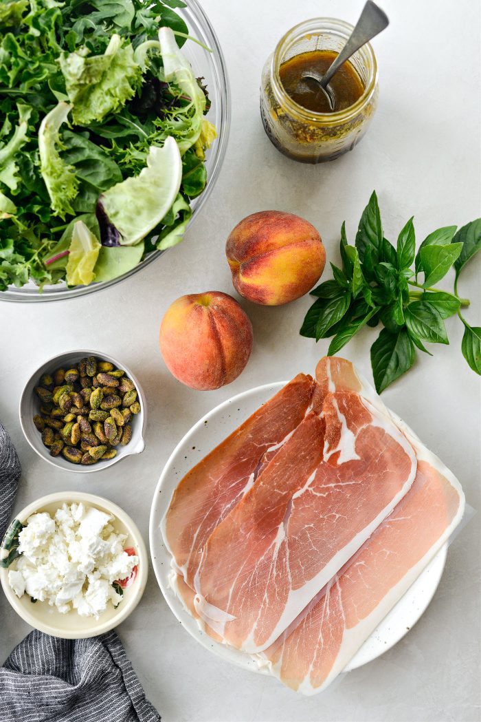 Summer Peach Salad ingredients