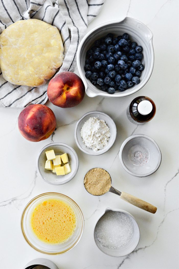 ingredients for Blueberry Peach Galette