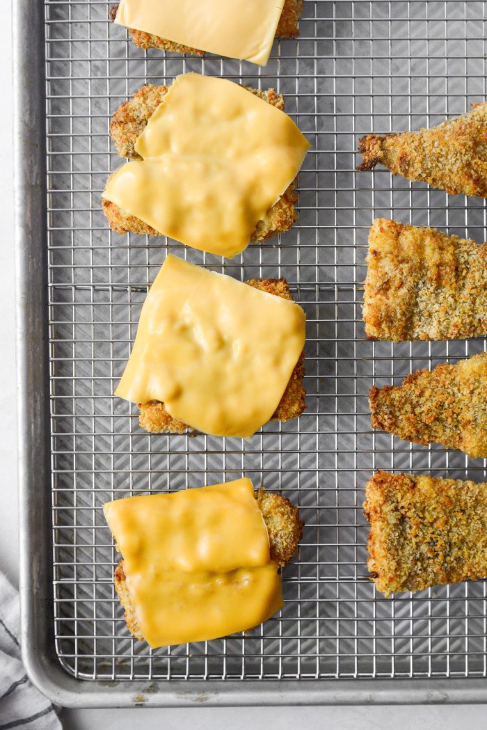 top large pieces with cheese while hot to melt