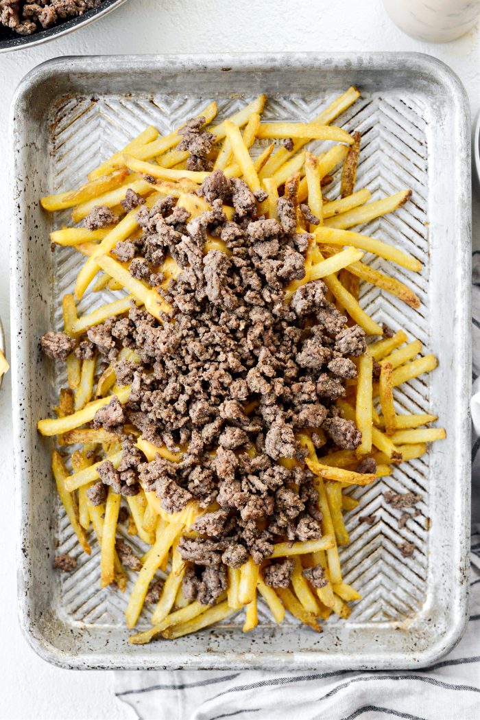 top with seasoned ground beef