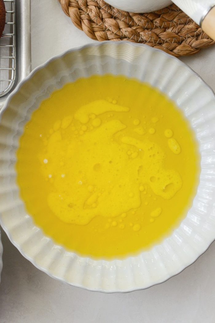 melted butter in separate dish