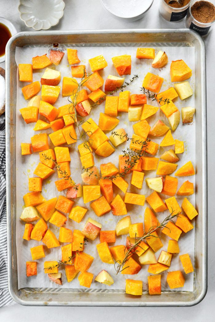 roasted pumpkin and apples