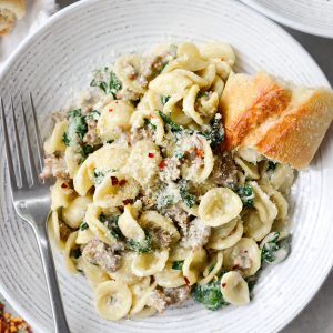 Parmesan Orecchiette with Sausage and Kale