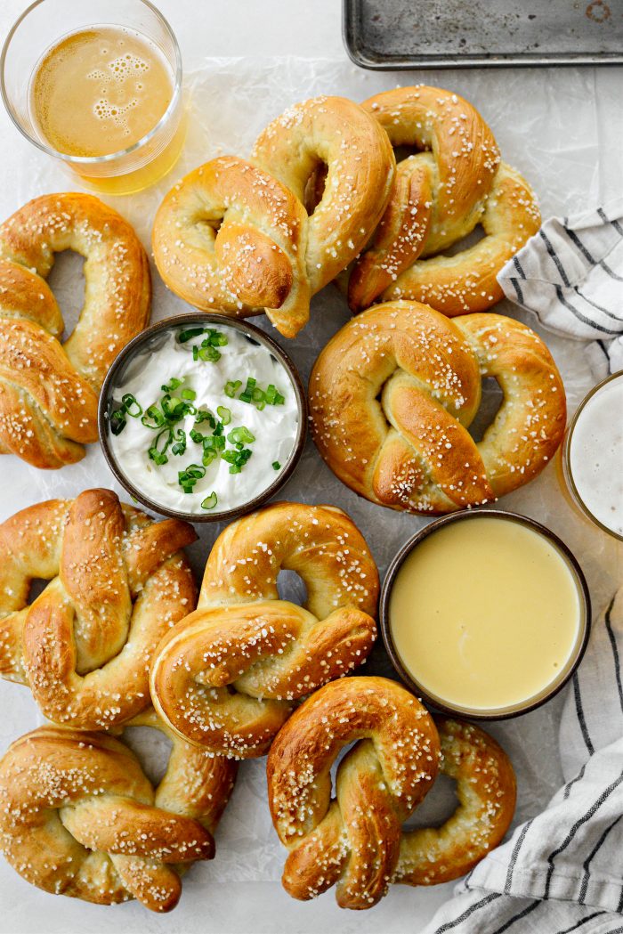 Homemade Soft Pretzels and Cheese Dip