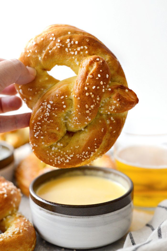 Homemade Soft Pretzels and Cheese Dip