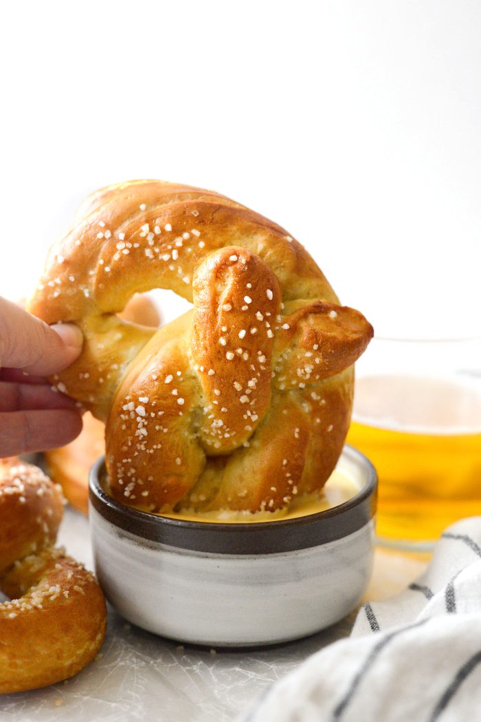 Homemade Soft Pretzels and Cheese Dip