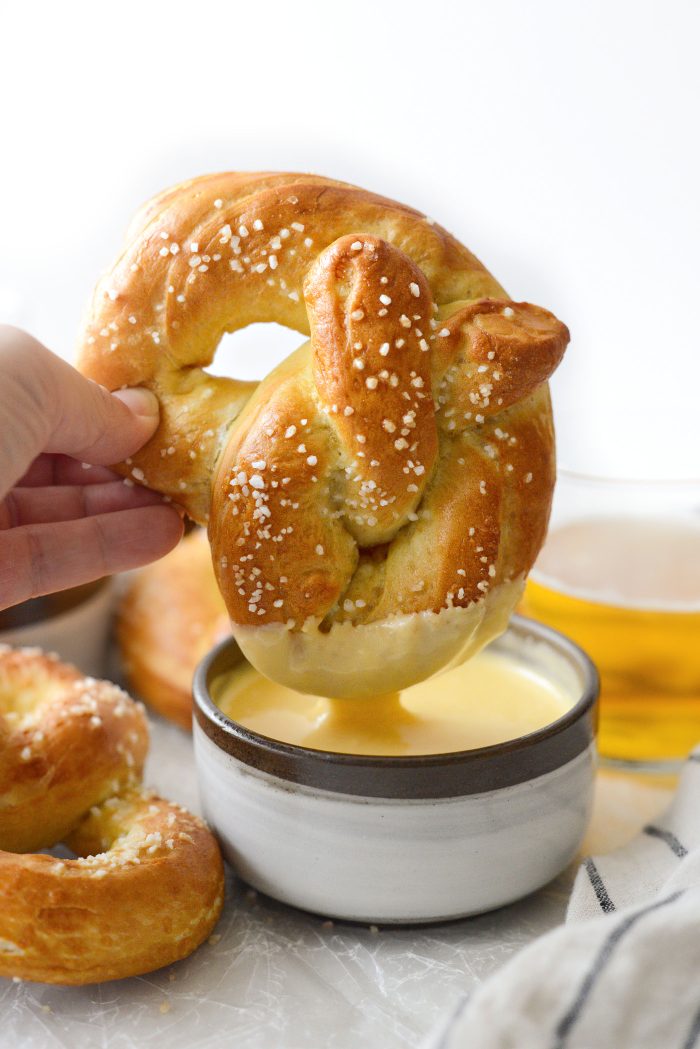 Homemade Soft Pretzels and Cheese Dip