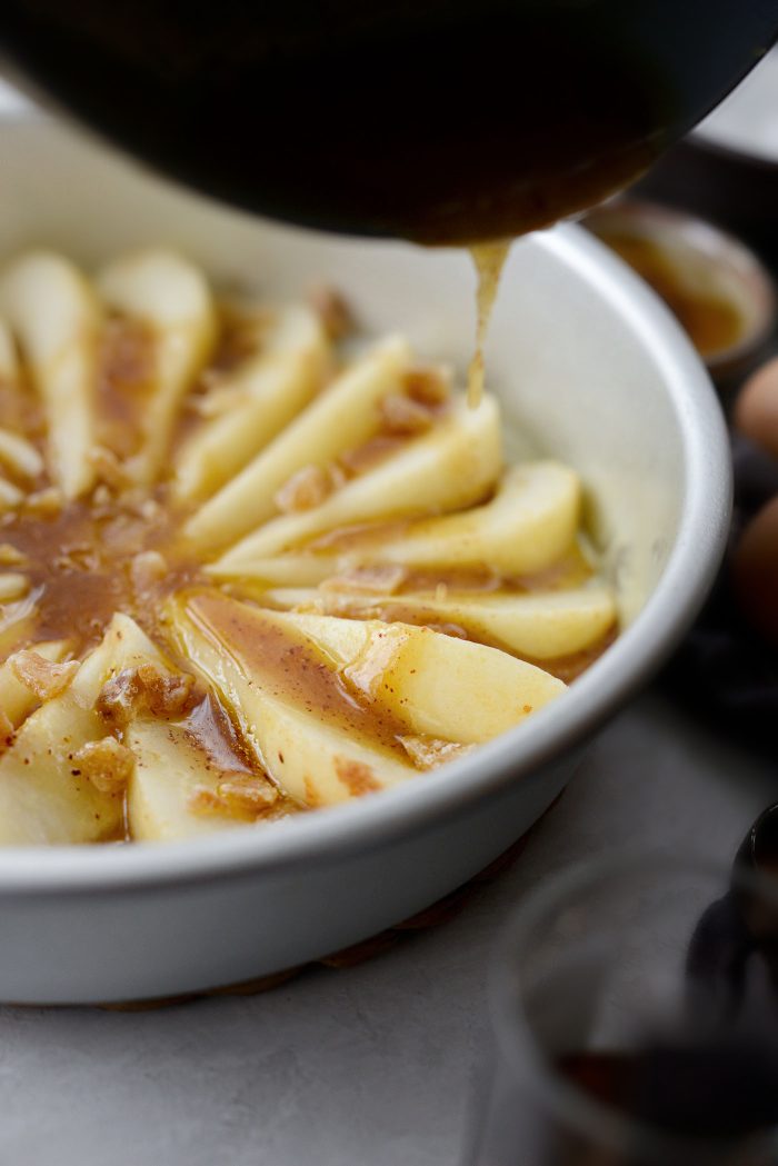 pour over pears and candied ginger