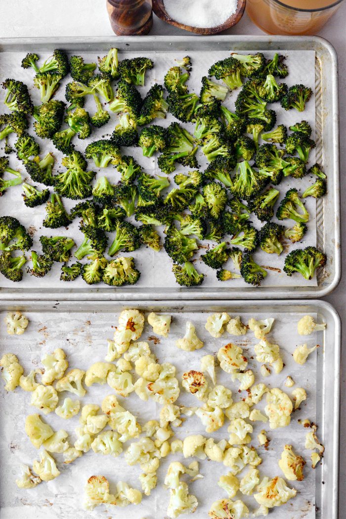 roasted broccoli and cauliflower