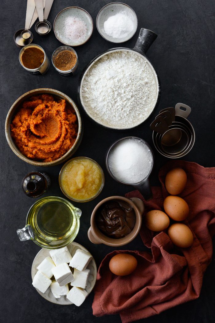 Nutella Cheesecake Pumpkin Muffins ingredients