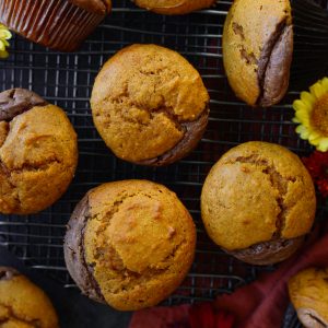 Nutella Cheesecake Pumpkin Muffins