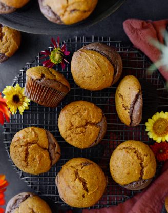 Nutella Cheesecake Pumpkin Muffins