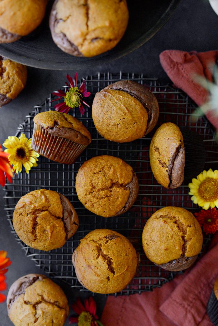 Nutella Cheesecake Pumpkin Muffins