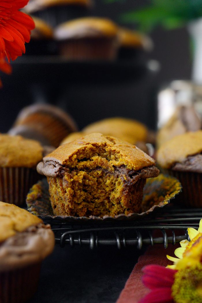 Nutella Cheesecake Pumpkin Muffins