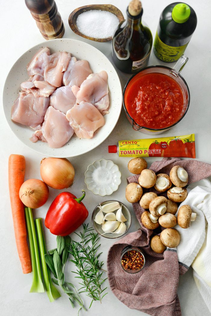 One Pot Chicken Cacciatore ingredients