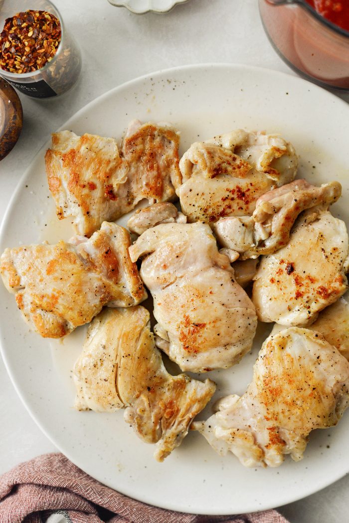 seared chicken thighs