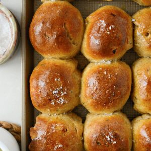 Whole Wheat Caramelized Onions and Rosemary Rolls