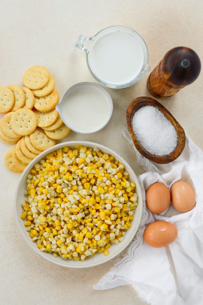 Ingredients for Scalloped Corn Casserole