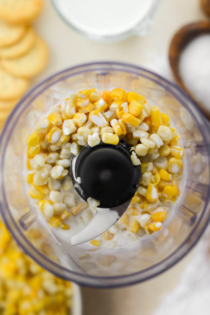 corn and heavy cream in mini food processor