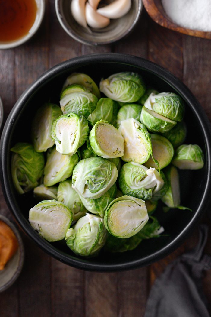 prepped brussels sprouts