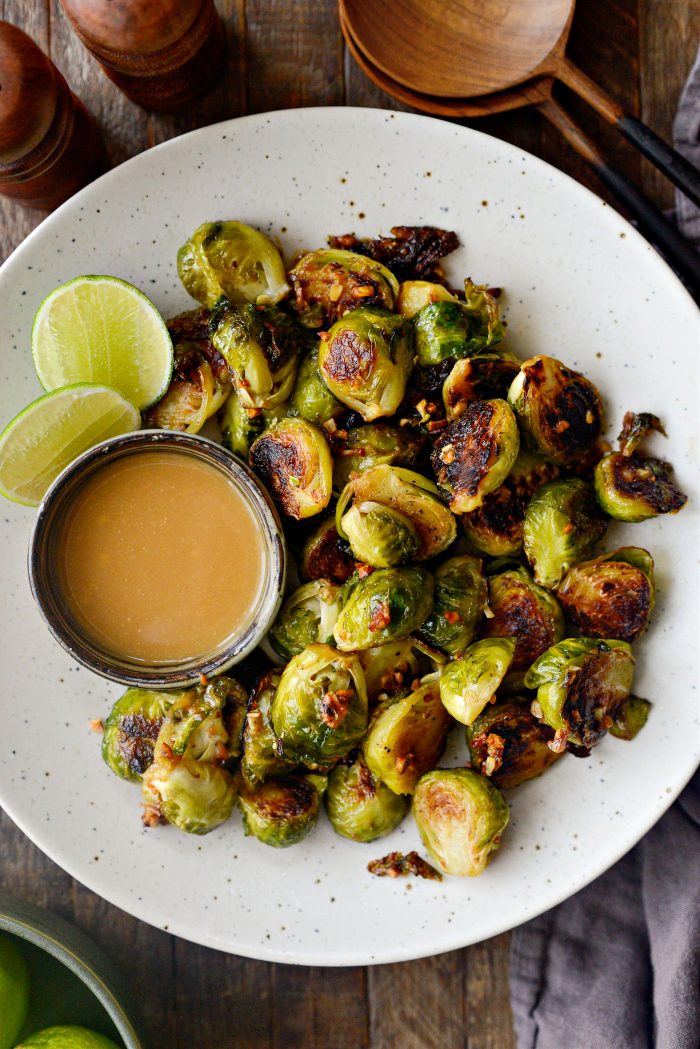 Miso Glazed Roasted Brussels Sprouts