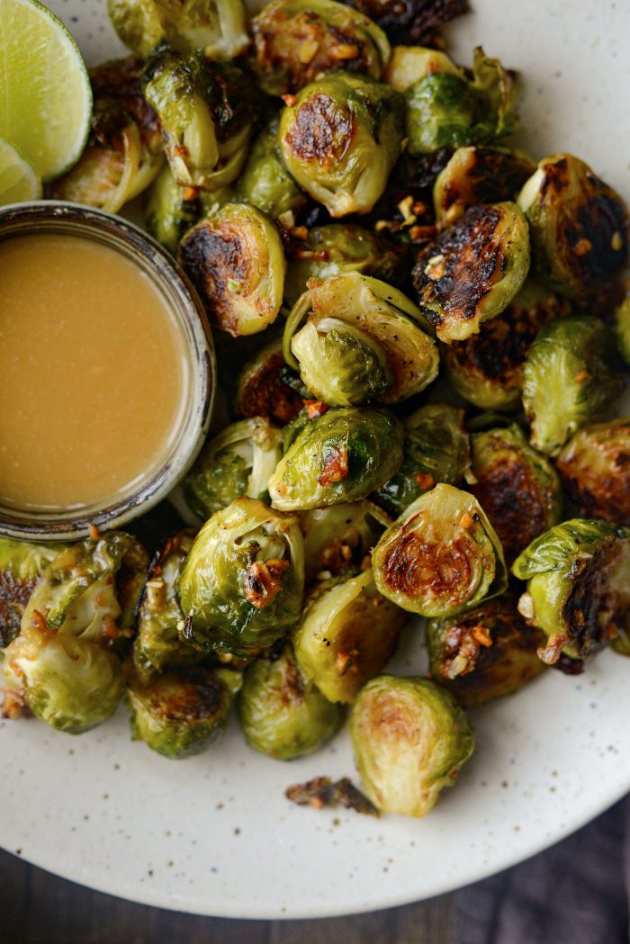 Miso Glazed Roasted Brussels Sprouts