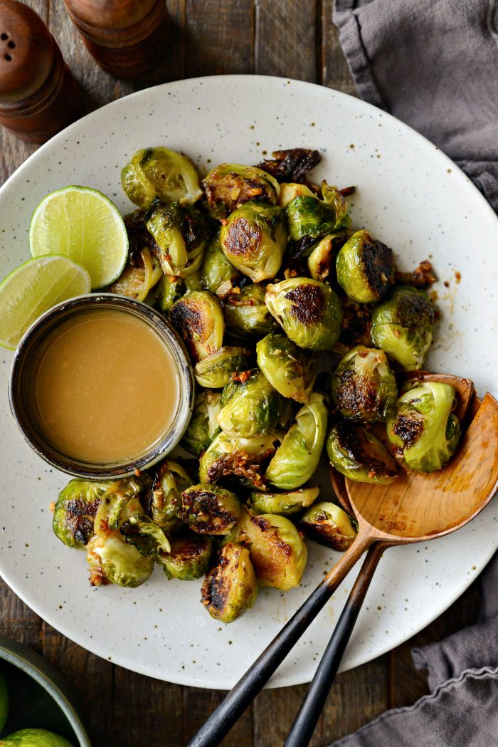 Miso Glazed Roasted Brussels Sprouts