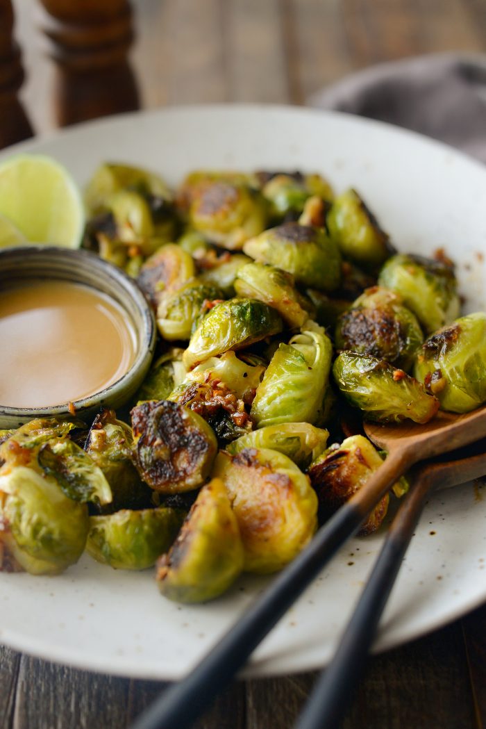 Miso Glazed Roasted Brussels Sprouts