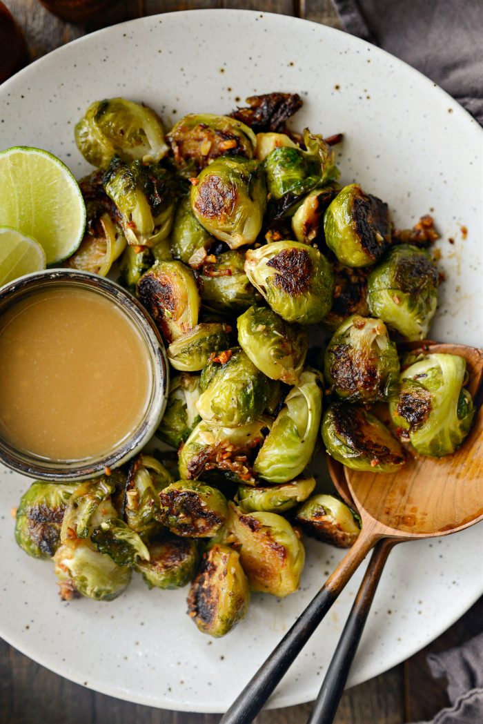 Miso Glazed Roasted Brussels Sprouts