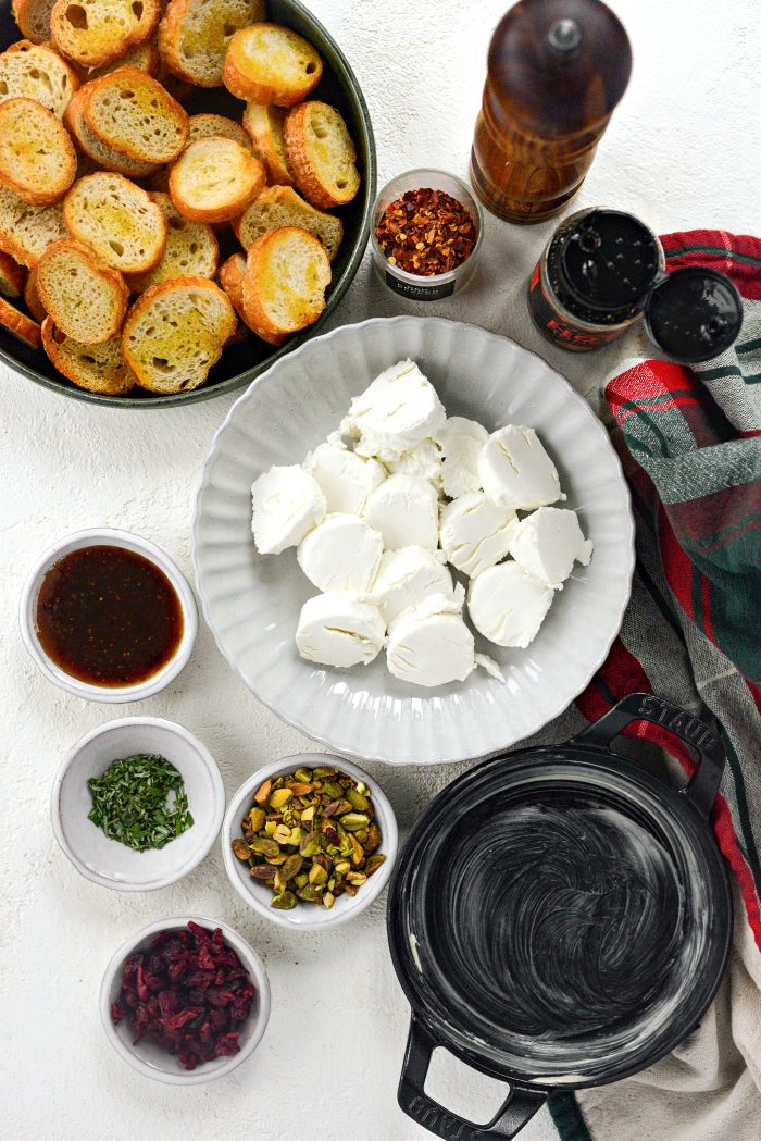 Ingredients for Hot Honey Goat Cheese Dip