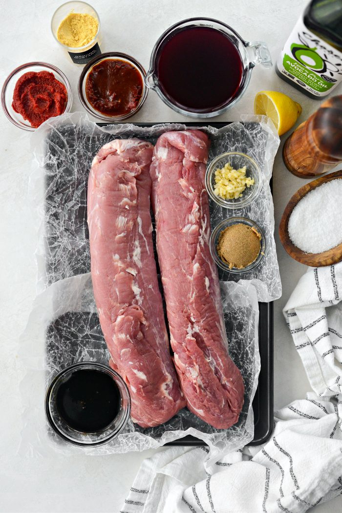 Ingredients for Chipotle Pomegranate Glazed Pork Tenderloin