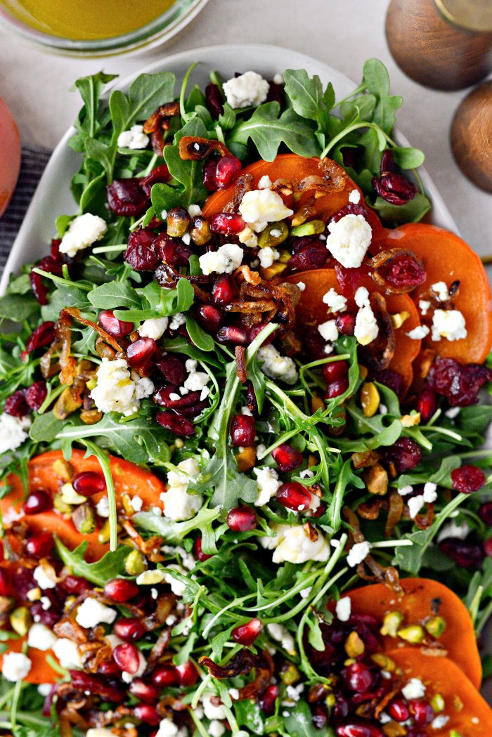 Persimmon and Pomegranate Arugula Salad