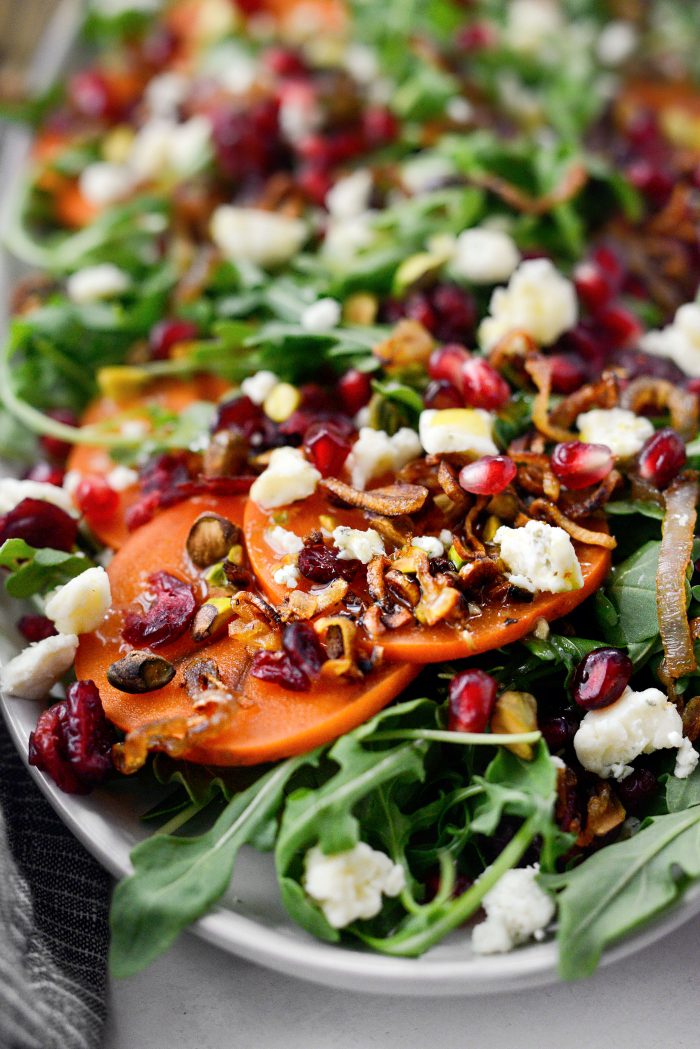 Persimmon and Pomegranate Arugula Salad