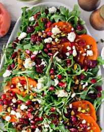 Persimmon and Pomegranate Arugula Salad