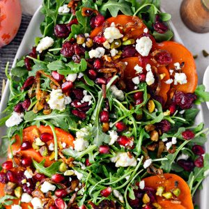 Persimmon and Pomegranate Arugula Salad